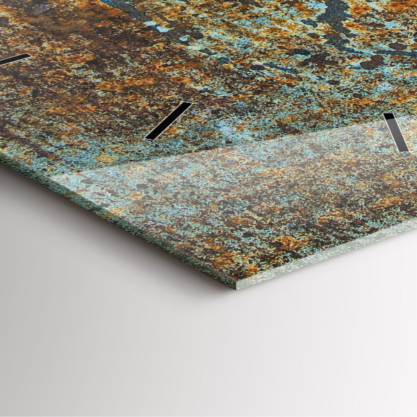 Reloj de pared cuadrado Textura de metal viejo