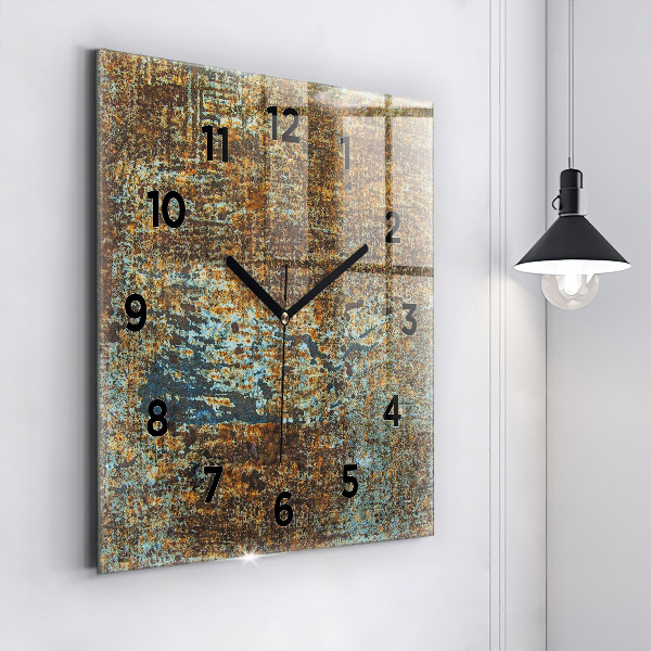 Reloj de pared cuadrado Textura de metal viejo