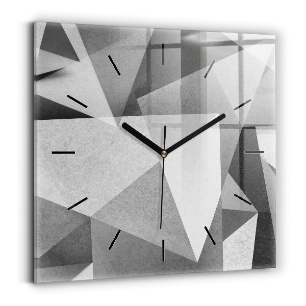 Reloj cuadrado Abstracción geométrica gris