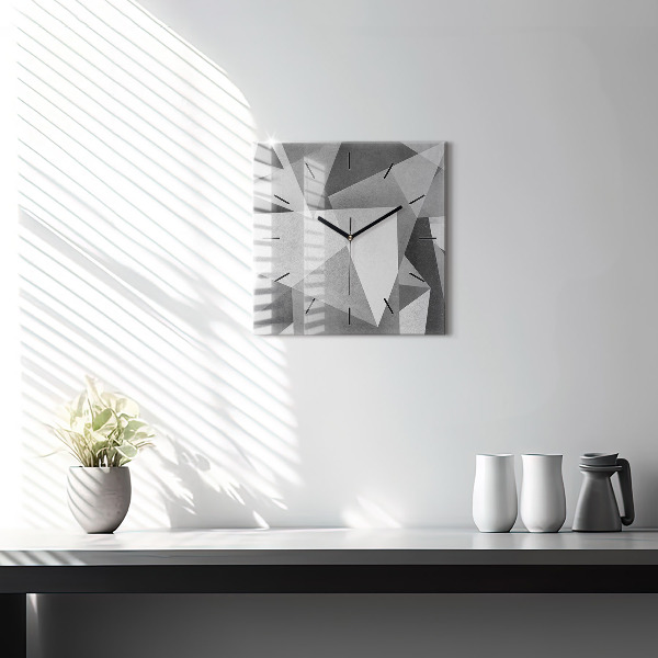 Reloj cuadrado Abstracción geométrica gris