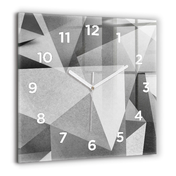 Reloj cuadrado Abstracción geométrica gris