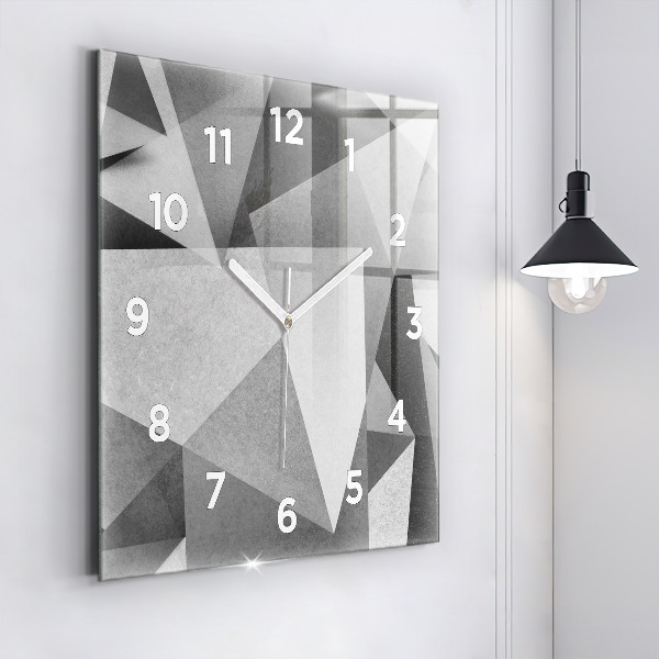 Reloj cuadrado Abstracción geométrica gris