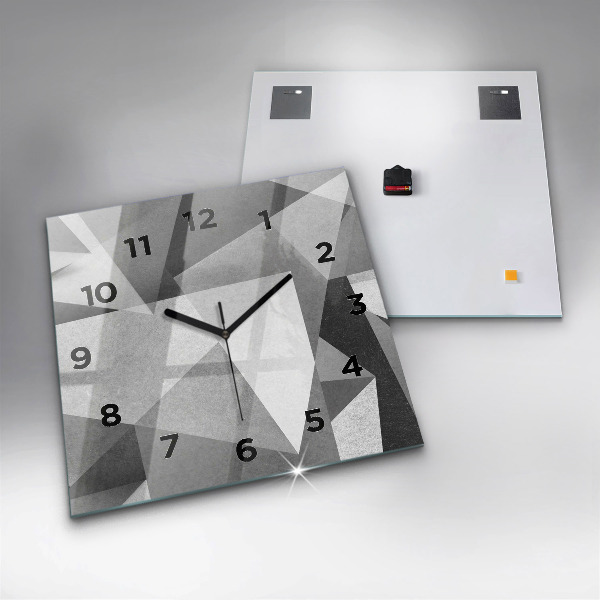 Reloj cuadrado Abstracción geométrica gris
