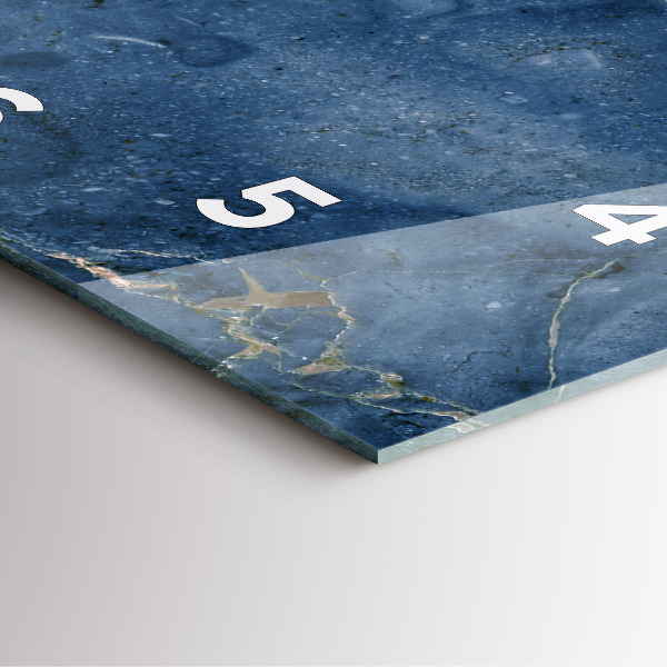 Reloj cuadrado Textura de mármol azul