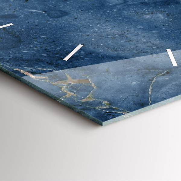 Reloj cuadrado Textura de mármol azul