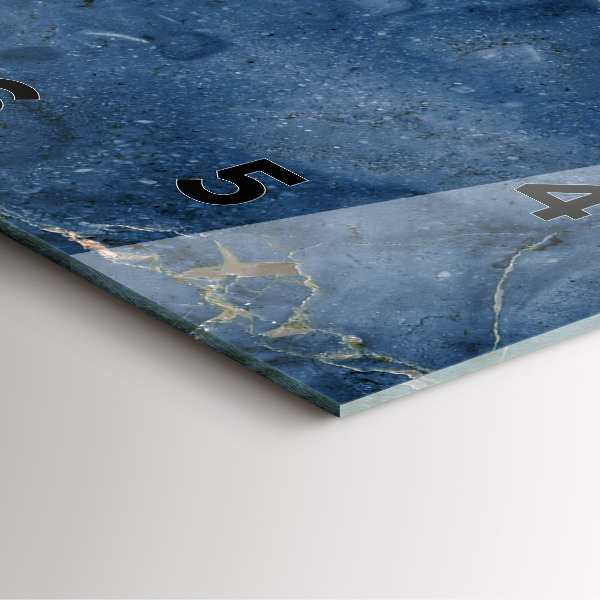 Reloj cuadrado Textura de mármol azul