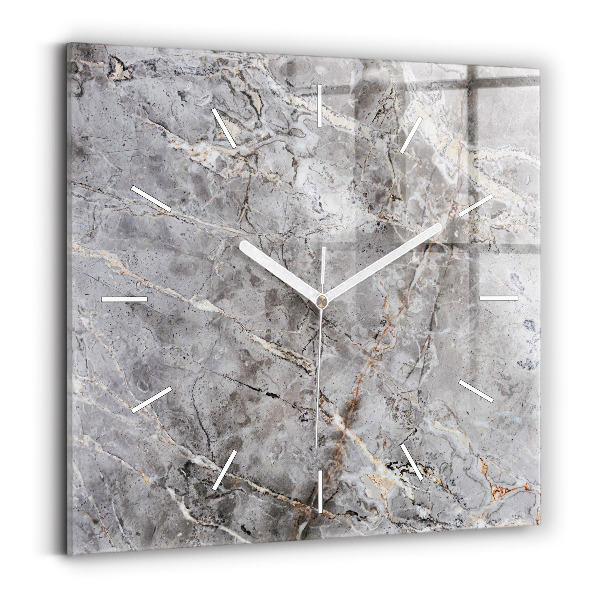 Reloj de pared cuadrado Granito gris Piedra de mármol