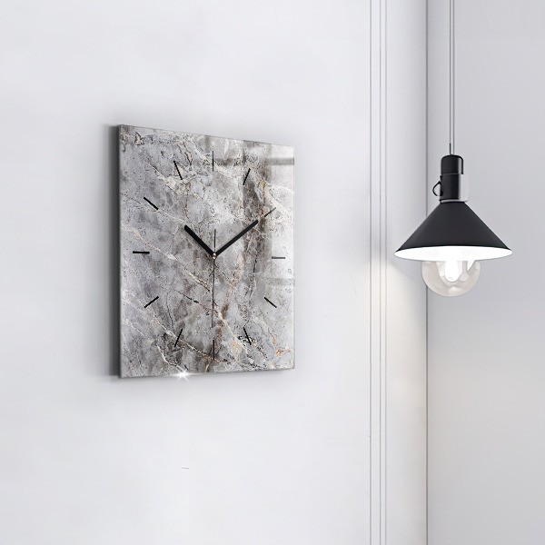Reloj de pared cuadrado Granito gris Piedra de mármol