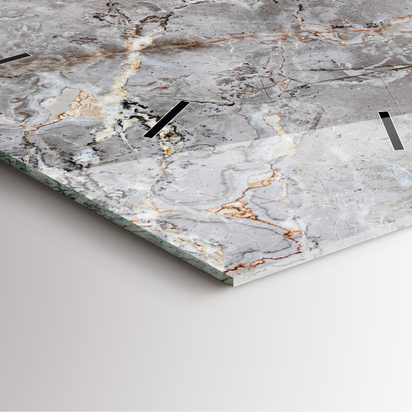 Reloj de pared cuadrado Granito gris Piedra de mármol