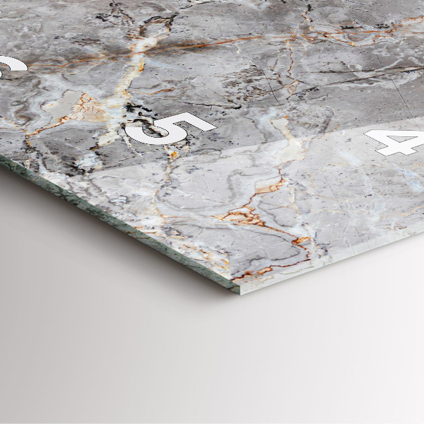 Reloj de pared cuadrado Granito gris Piedra de mármol