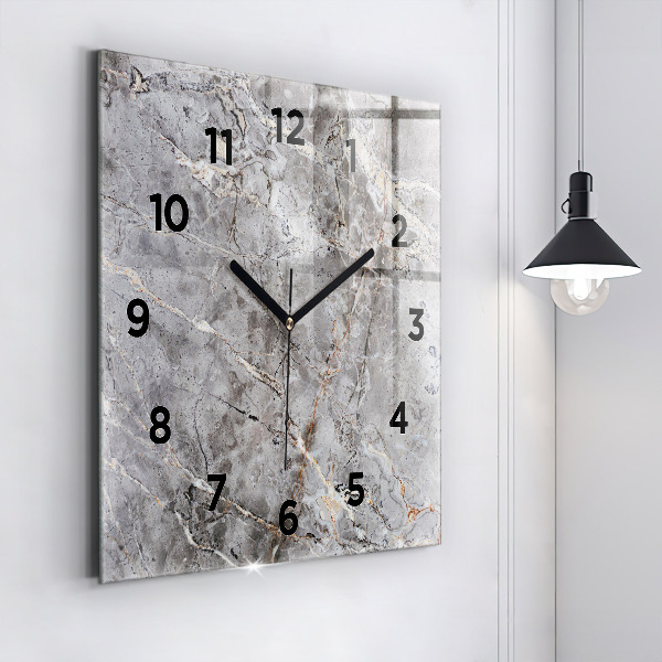 Reloj de pared cuadrado Granito gris Piedra de mármol