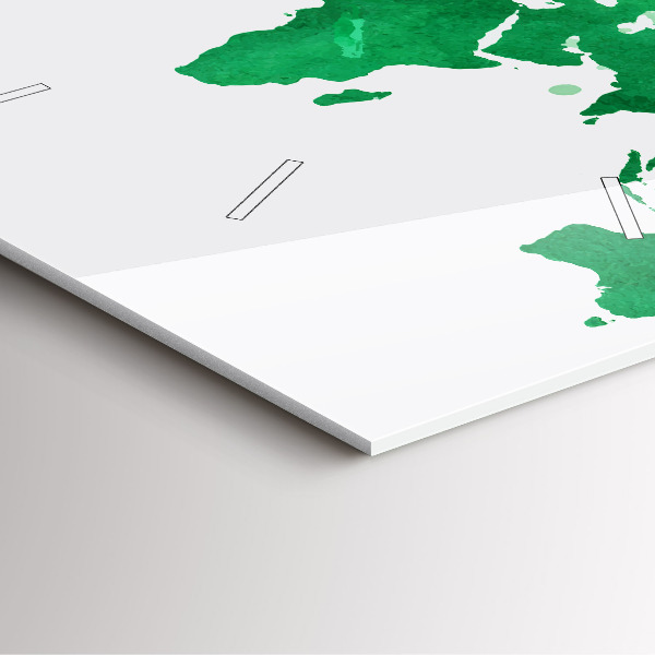 Reloj de pared cuadrado Mapamundi verde