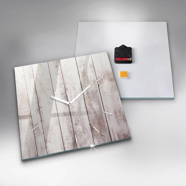 Reloj cuadrado Ligeros tablones de madera