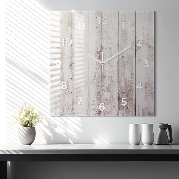 Reloj cuadrado Ligeros tablones de madera