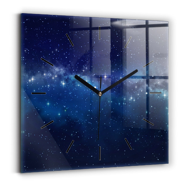 Reloj de pared cuadrado Estrellas de cielo oscuro