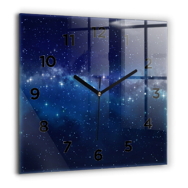 Reloj de pared cuadrado Estrellas de cielo oscuro