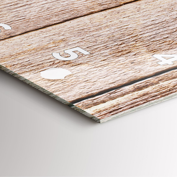 Reloj de pared cuadrado Flores sobre madera