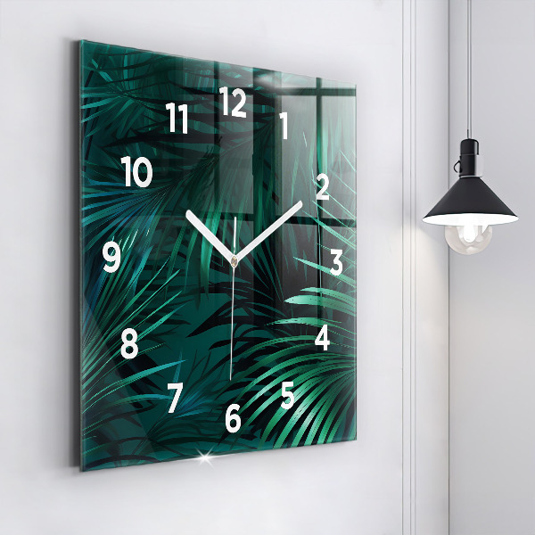 Reloj de pared cuadrado Hojas tropicales