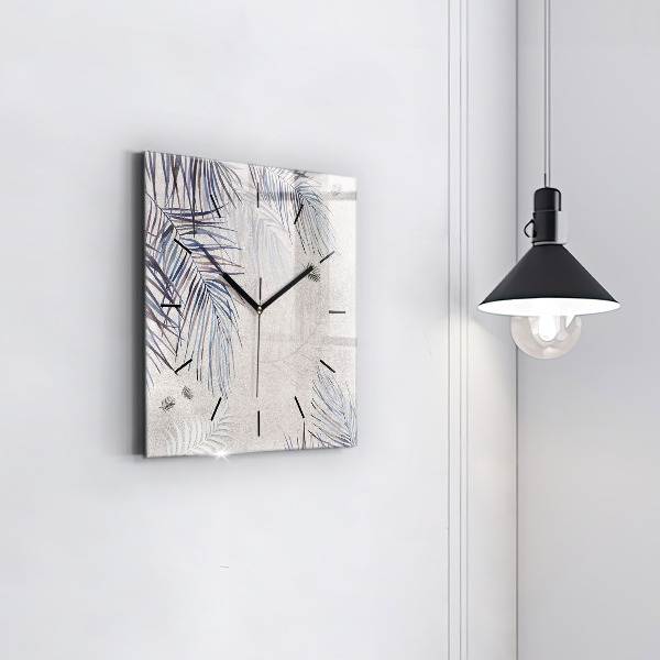 Reloj cuadrado Hoja de palmera