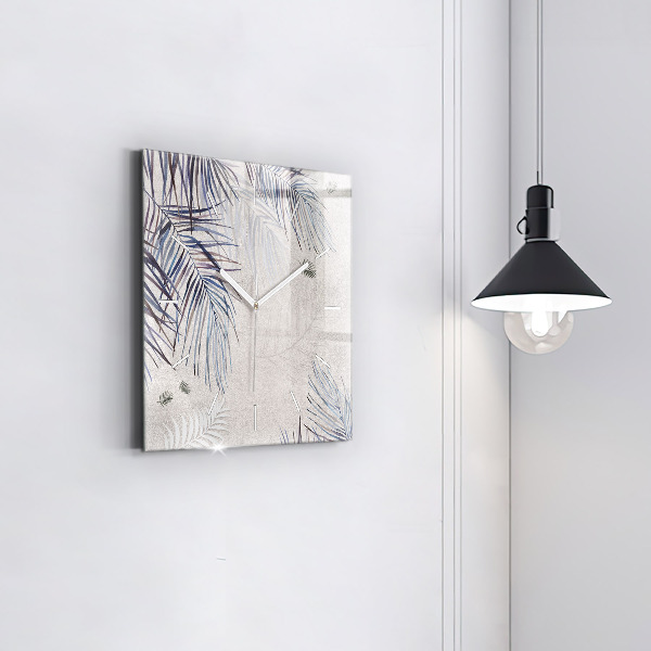 Reloj cuadrado Hoja de palmera