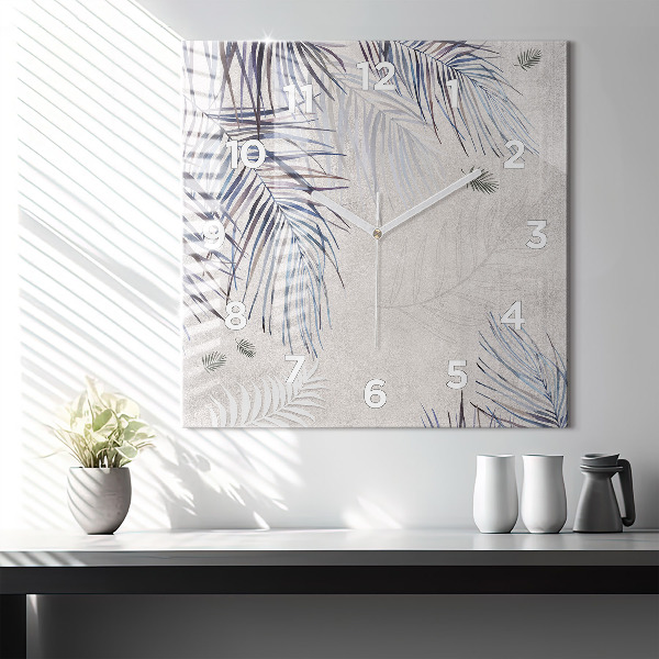 Reloj cuadrado Hoja de palmera