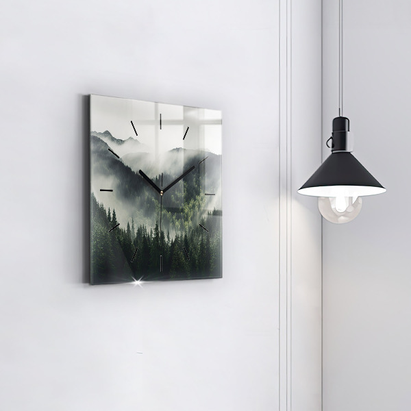 Reloj de pared cuadrado Paisaje forestal