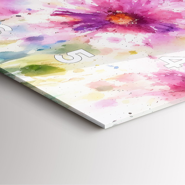 Reloj de pared cuadrado Flores pintadas