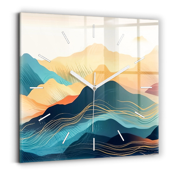 Reloj de pared cuadrado Paisaje de montaña