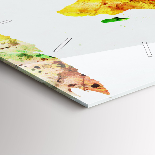 Reloj cuadrado Mapamundi en acuarela