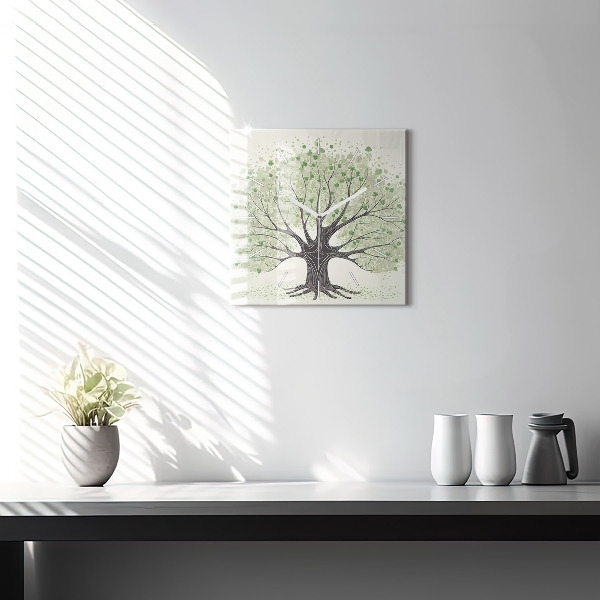 Reloj de pared cuadrado Árbol grande naturaleza