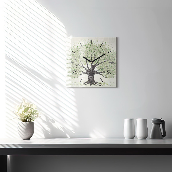 Reloj de pared cuadrado Árbol grande naturaleza