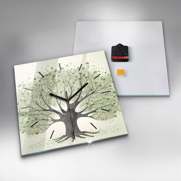 Reloj de pared cuadrado Árbol grande naturaleza