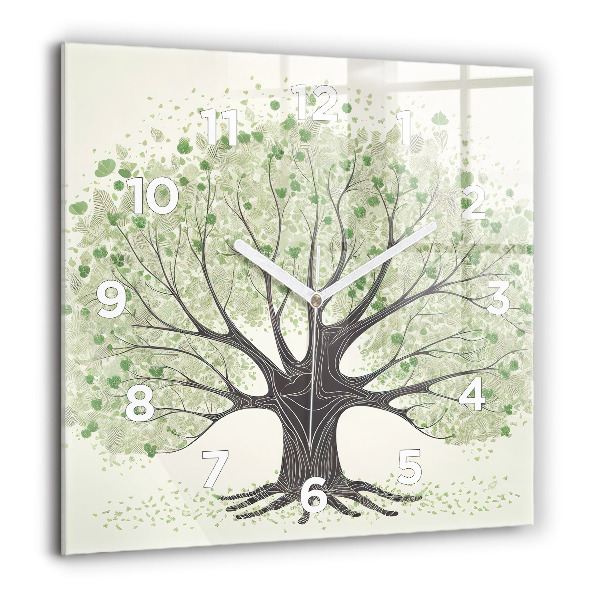 Reloj de pared cuadrado Árbol grande naturaleza