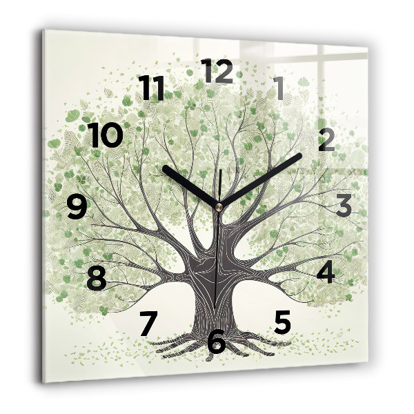Reloj de pared cuadrado Árbol grande naturaleza