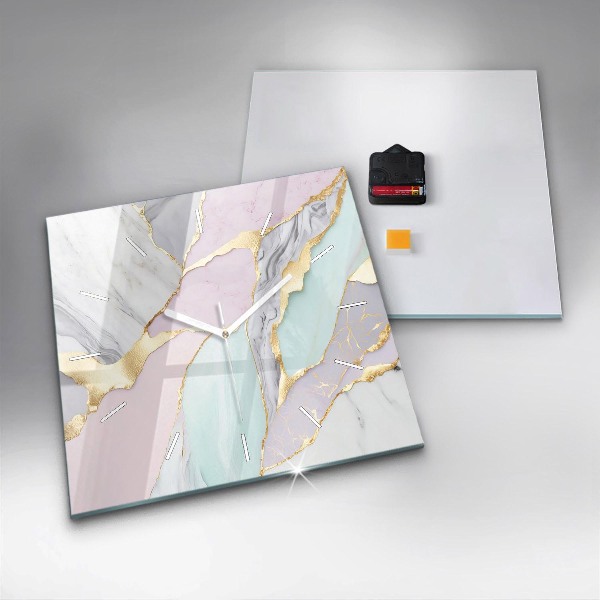 Reloj de pared cuadrado Mármol