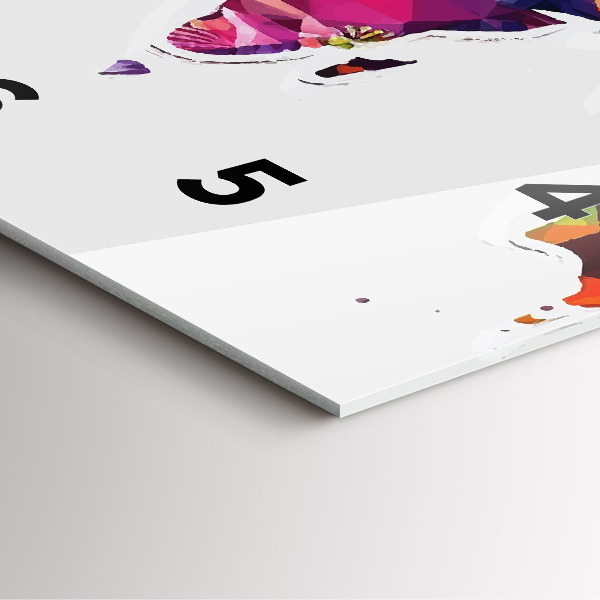 Reloj de pared cuadrado Triángulos del mapa del mundo