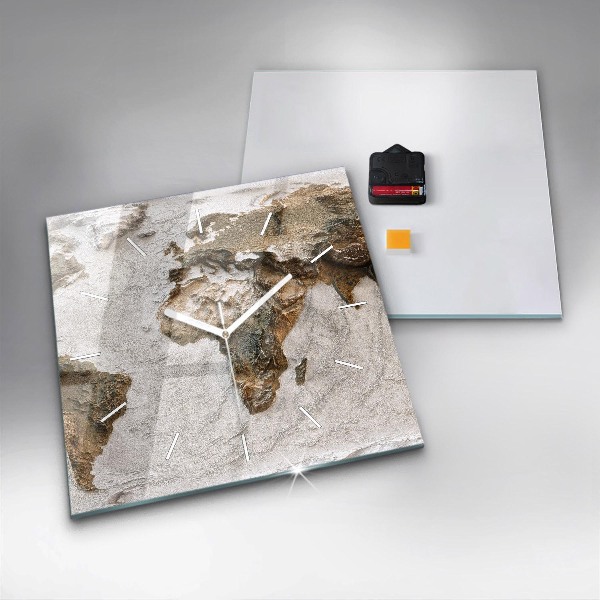 Reloj cuadrado Viejo mapa del mundo