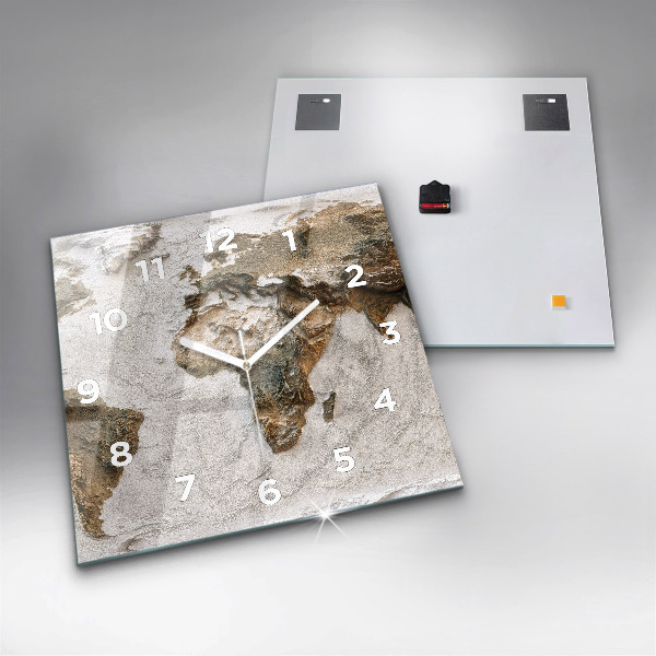 Reloj cuadrado Viejo mapa del mundo