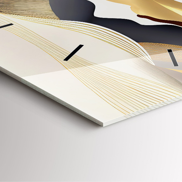 Reloj de pared cuadrado Abstractas montañas doradas