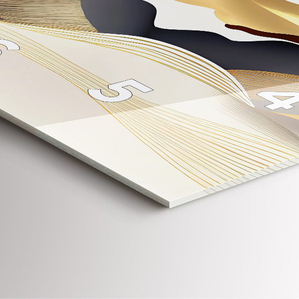 Reloj de pared cuadrado Abstractas montañas doradas