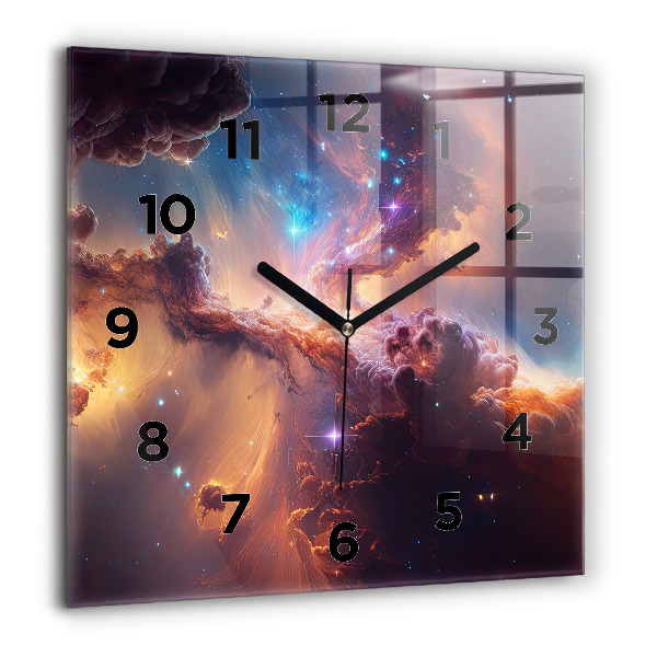 Reloj de pared cuadrado Mundo cósmico de estrellas