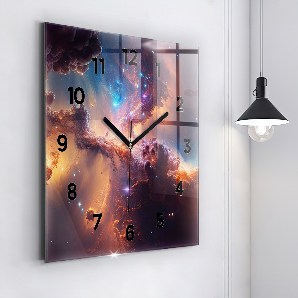 Reloj de pared cuadrado Mundo cósmico de estrellas