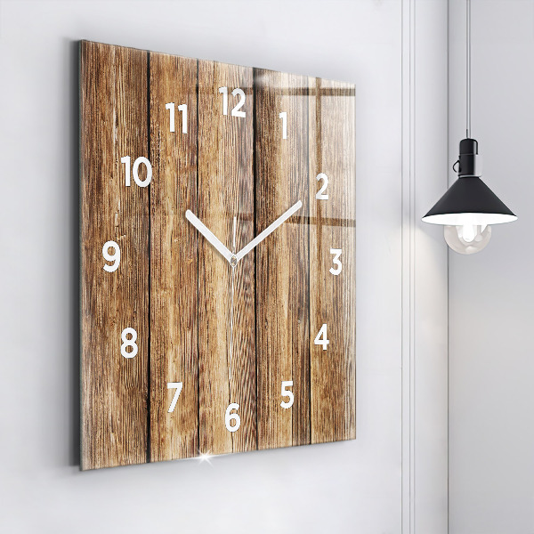 Reloj cuadrado Tablones de madera
