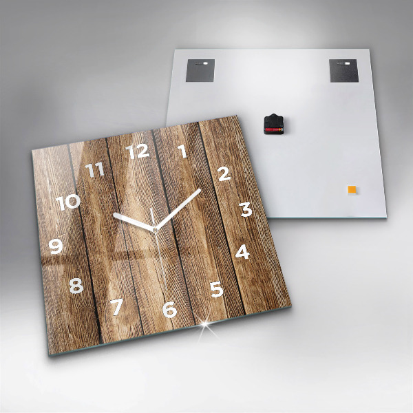 Reloj cuadrado Tablones de madera