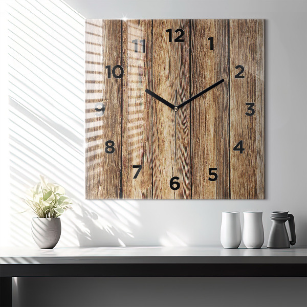 Reloj cuadrado Tablones de madera