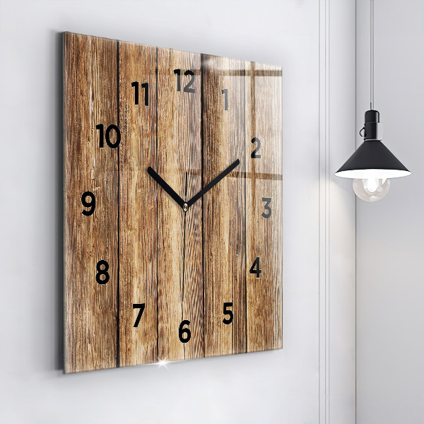 Reloj cuadrado Tablones de madera