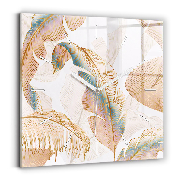 Reloj de pared cuadrado Naturaleza con hojas