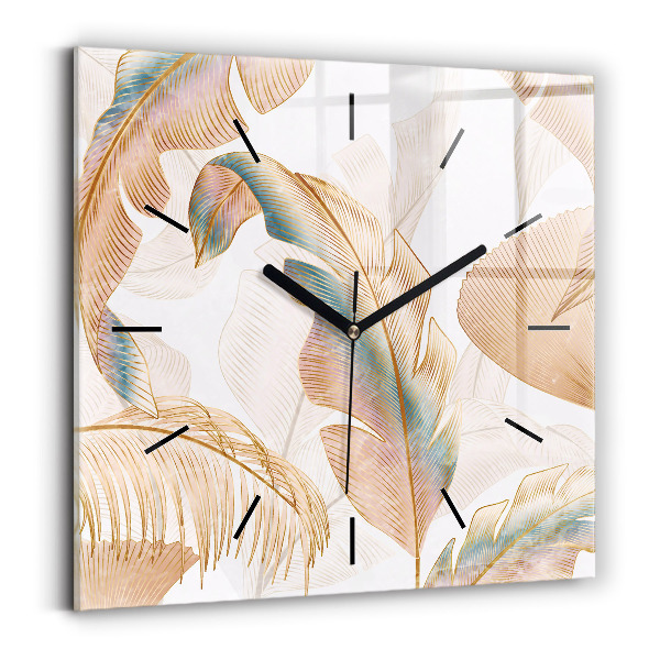 Reloj de pared cuadrado Naturaleza con hojas
