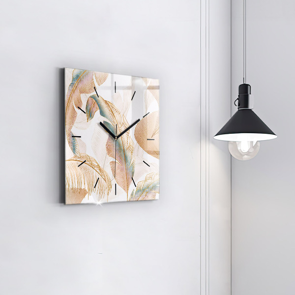 Reloj de pared cuadrado Naturaleza con hojas