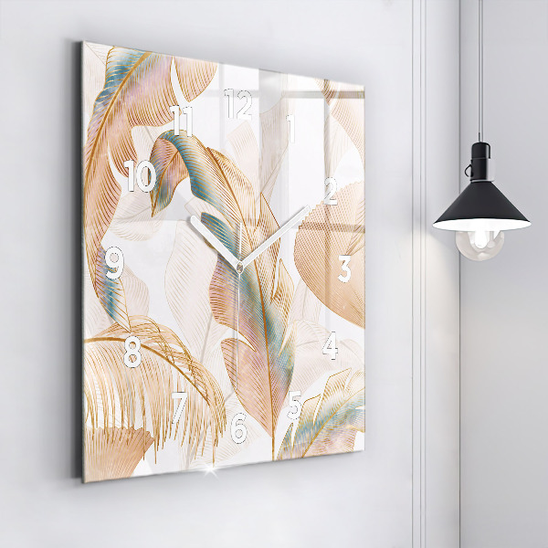 Reloj de pared cuadrado Naturaleza con hojas